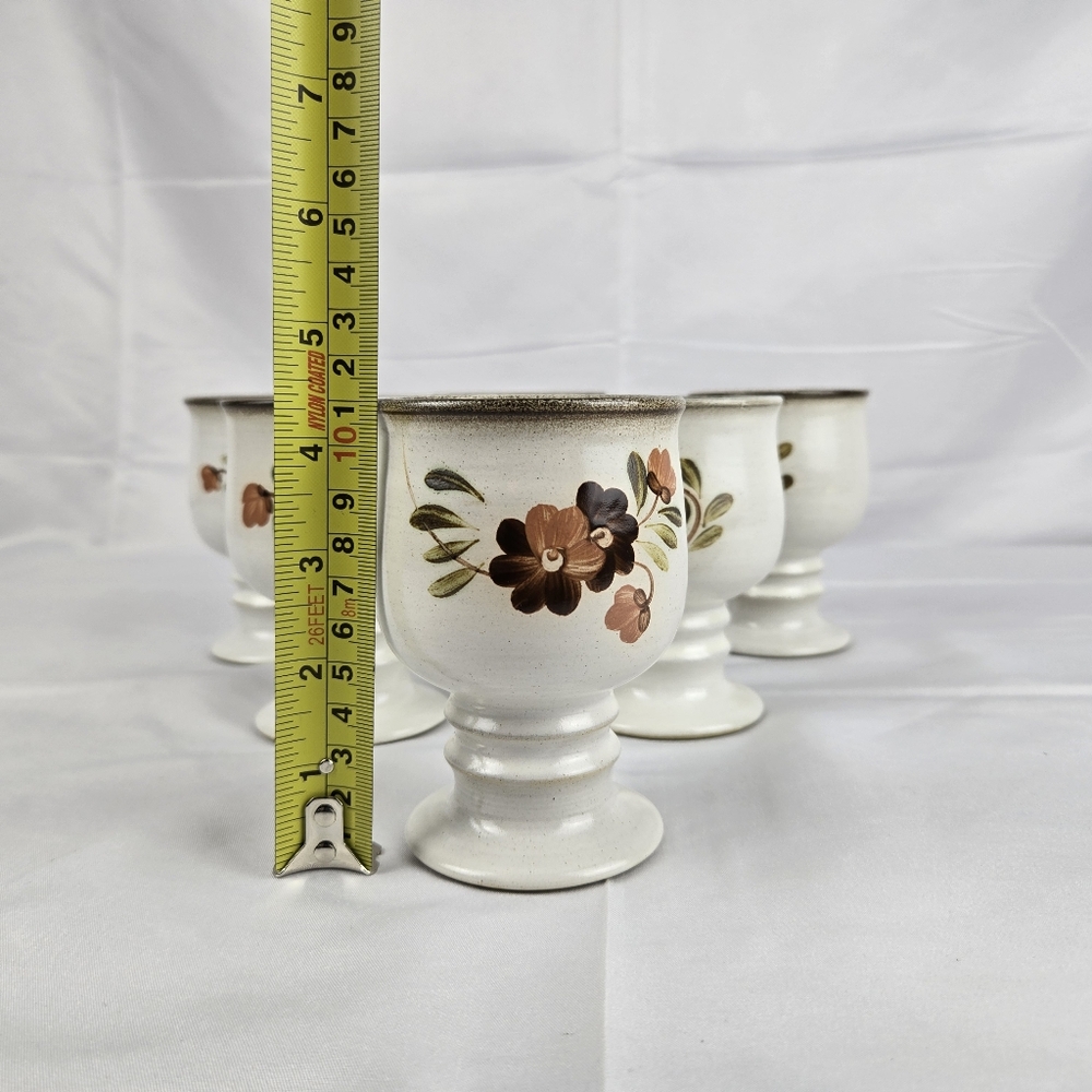 Vintage Denby Langley Serenade Stoneware Goblet Set of 6 Vtg Goblets - Picture 11 of 12